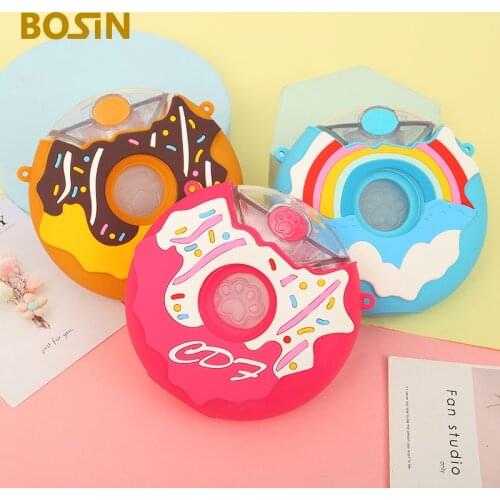Kids Ice Cream Cup Cute Donut Water Bottle Creative Style Mug With Straw And Straps For Kindergarten Baby Children Gift Pot