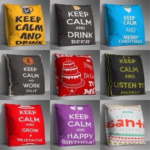 Letter Word Double Side Print Cushion Cover Polyester Decorative for Sofa Seat Soft Throw Pillow Case Cover 45x45cm