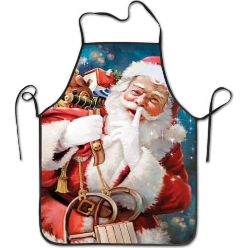 Merry Christmas Snowman Adjustable Bib Apron - Washable Unisex Cooking Kitchen Aprons for BBQ Gardening Chef Women Men