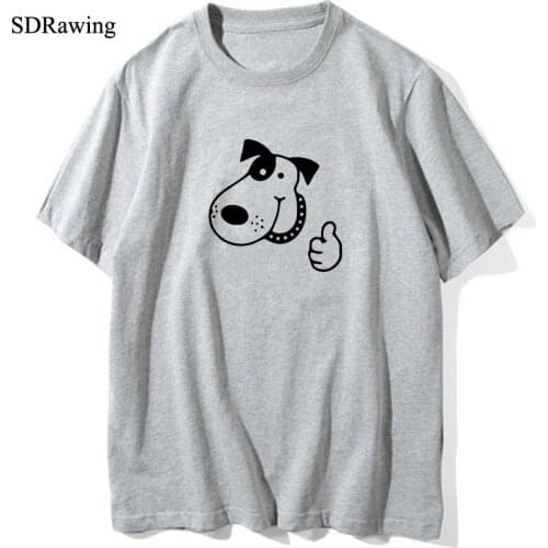 Funny dog print cotton t shirt for women dog lover girl friend Graphic Tees Hipster Tumblr summer tops women shirt clothing