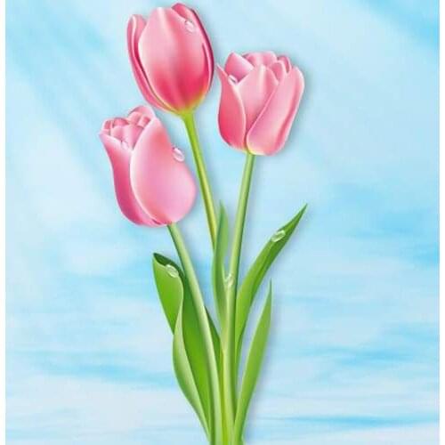 GLymg Diy Embroidery 5d Diamond Embroidery Rhinestones Craft Painting Tulip Dreams Diamond Art Wall Decor