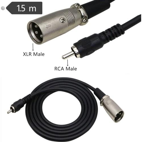 ERE XLR Male to Single RCA Male Cable. converts Balanced Audio Signals to an Unbalanced Signal