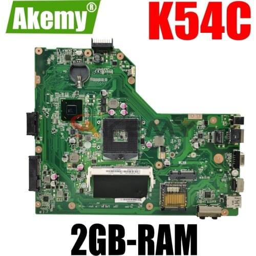 AKEMY K54C Laptop Motherboard For ASUS X54C Original Mainboard 2GB-RAM PGA989