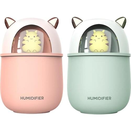 Mini Humidifier USB Mini Car Purifier Air Diffuser Oil Diffuser 220ml With Colorful Light Low Noize Home Office Car Travel