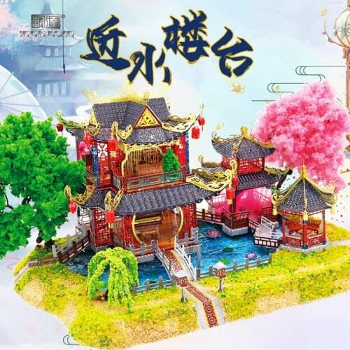 MMZ MODEL 3D Metal Puzzle IRON STAR J52209 Waterside Pavilion Model Kits DIY Assemble Model Toys for Children Gift Adult