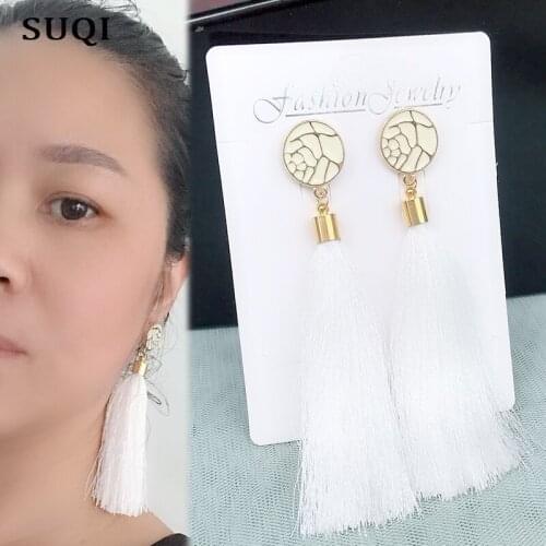 Fashion Tassel Earrings Womens Vintage Jewelry Geometric Jewelry Color golden Simple Dangle Drop Earrings boho earrings long