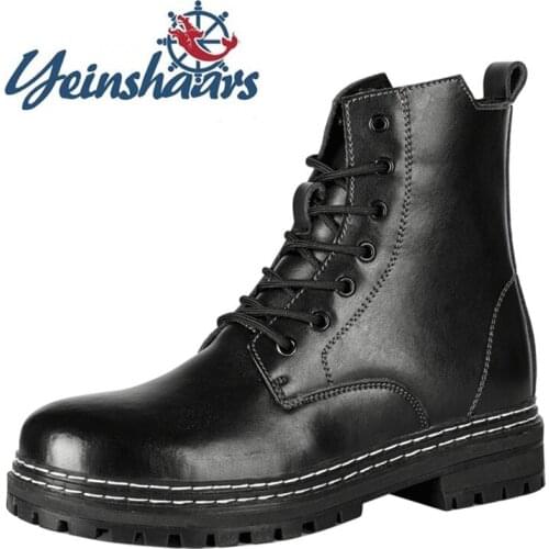 Mens Lace-up Motorcycle Boots Business Casual Comfort Ankle Boot s Man Shoes Outdoor Sneakers Breathable Hiking Boots Men Black