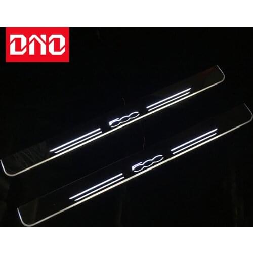 DNO Trim Pedal LED Car Light Door Sill Scuff Plate Pathway Dynamic Streamer Welcome Lamp For Fiat 500 2010 - 2018