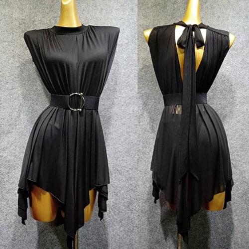 2021 Newest Sleeveless balk style Latin dance dress, sexy open back top, Tango costume, salsa, samba and rumba, dn3840
