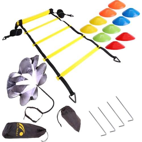 Speed Footaball Agility Ladder Training Equipment Set with Resistance Chutes Outdoor Sports Accessories