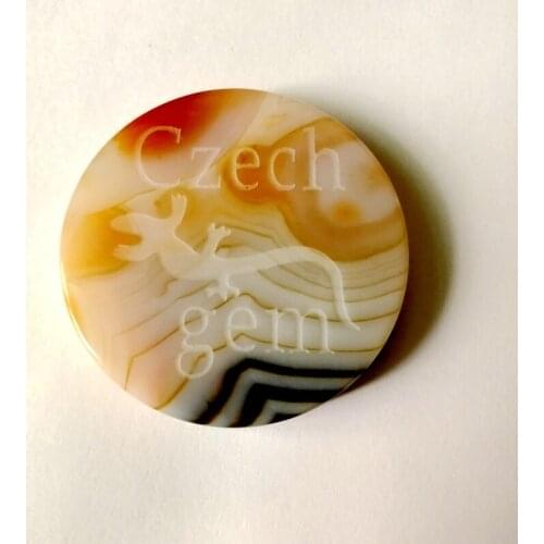 Wholesale Czech Gem Carnelian Agat 45x8mm Coin Gem Stone Healing Reiki Chakra Palm Stone,Round Stone Hand Made,One Pack