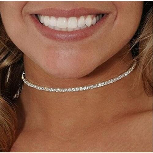 Crystal Choker Necklace Rhinestone Pendant Jewelry Collar Necklace for women Rhinestone Choker Necklace