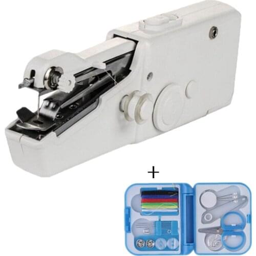 Portable Mini Handheld Sewing Machine Electric Stitch Household Cordless Needlework Set with Sewing Thread DIY Clothes Stitchin