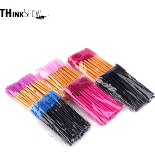 THINKSHOW 50Pcs Eyelash Brushes Good Quality Disposable Makeup Eyebrow Brush Mascara Wand Applicator Eye Lashes Cosmetic Brush