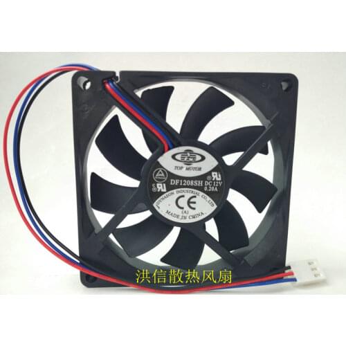 TOP MOTOR DF1208SH Server Cooling Fan DC 12V 0.25A 80x80x20mm 2-wire