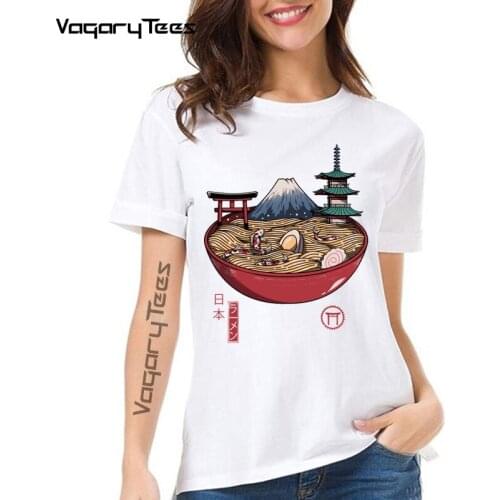 VagaryTees 2021 A Japanese Ramen Noodles Japanese landscape T Shirt Women tees Summer fashion Tee