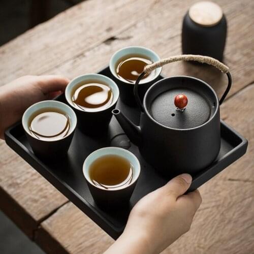 Japanese household simple kungfu tea set high quality ceramic home decoration accessories simple high end business gift box