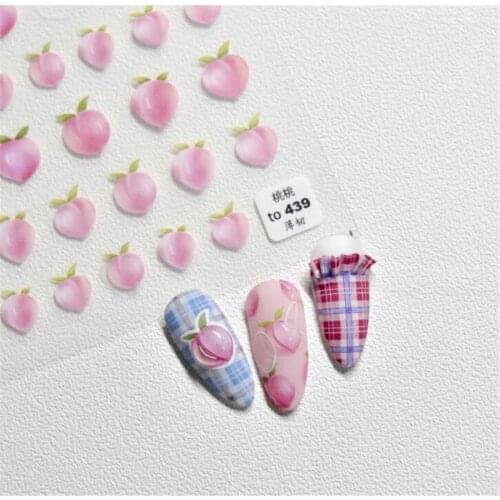 Japanese Sweet Pink Peach Self Adhesive Sliders Colorful Designs Nail Foils Decals Manicure Decoration