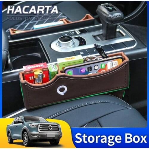 Under Seat Storage Box Bag PU Leather Pocket Catcher Organizer Phone Holder Multifunctional For GWM POER CANNON Car Accessories