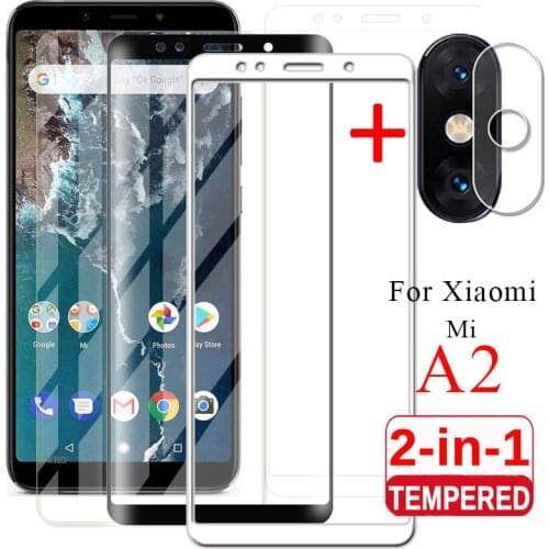 2 In 1 Camera Tempered Glass for Xiaomi Mi A2 Screen Protector Xiao Mi A 2 Lens Film Protective Xiomi MiA2 6x Set M1804D2SG I