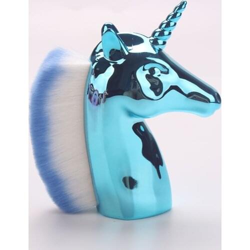 1Pc Acrylic Nail Art Remove Nail Ar tDust Powder Brush Unicorn Design Makeup Blusher Brushes Nail Clean-Up Brush Manicure Tool