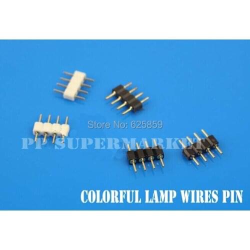1000pcs/lot 4 Pin RGB Connector Adapter needle male double 4pin LED 5050 3528 5630 strip