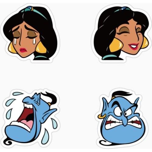 40pcs Jasmine Stickers Princess Aladdin and The Magic Lamp Disney Cartoon Anime Laptop Bicycle Guitar Decorative Material Decal