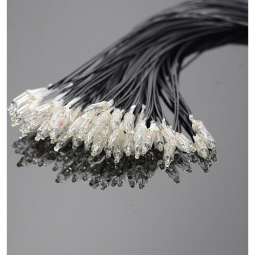 50PCS Clear 3.8mm Mini Bulbs Warm White 1.2V 1.5V 2V 2.5V 3V Mini Pre-Wired Grain of Wheat Bulbs