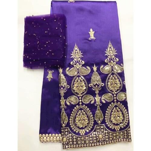 African fabric George Lace Fabric With sequins raw silk George Wrapper High Quality African george fabrics For Dress
