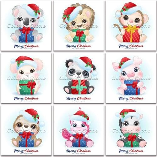 New Diamond painting Cartoon Animals Christmas koala lion monkey panda unicorn 5D DIY Full Square Drill embroidery 3D mosaic 143