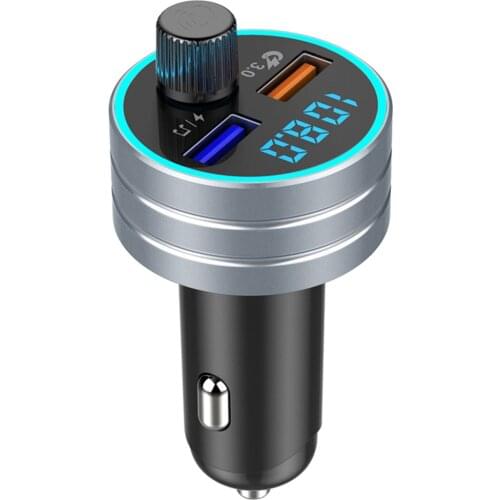 C1 USB Car Charger Quick Charge 3.0 Dual USB Mobile Car Phone Charger With Wireless 5.0 FM Transmitter HandFree MP3 Player