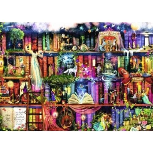 The big treasure shelves Needlework,embroidery,DIY Art Cross stitch kits,Pattern bookshelf Cross-Stitching Set home decor