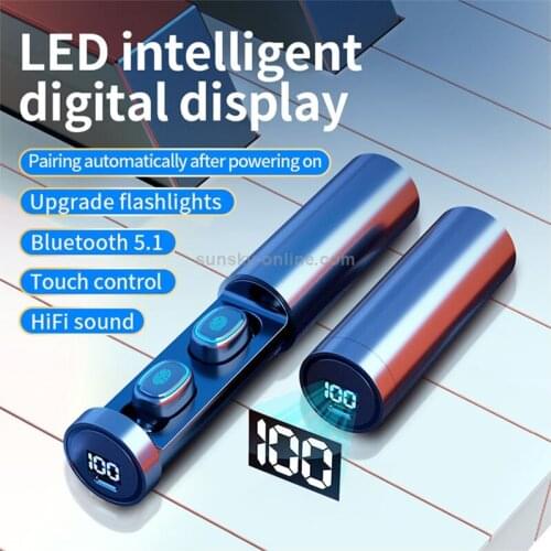 9D Bluetooth 5.1 TWS Earphones Wireless Touch Digital Display 300mah Headphone reduction Earbuds Headsets with Charging Box