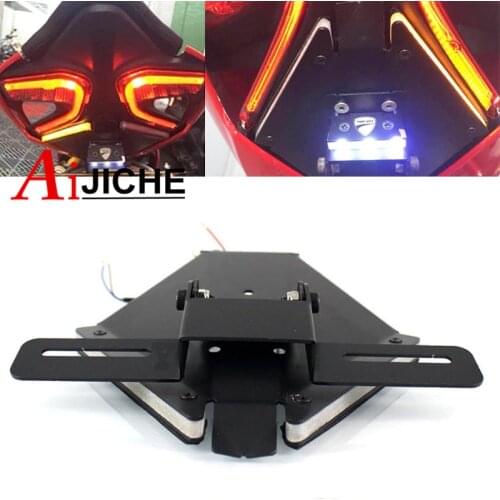 For DUCATI 899 959 1199 1299 Panigale Motorcycle Rear Tail Light Brake Turn Signals Integrated LED Lights License Bracket