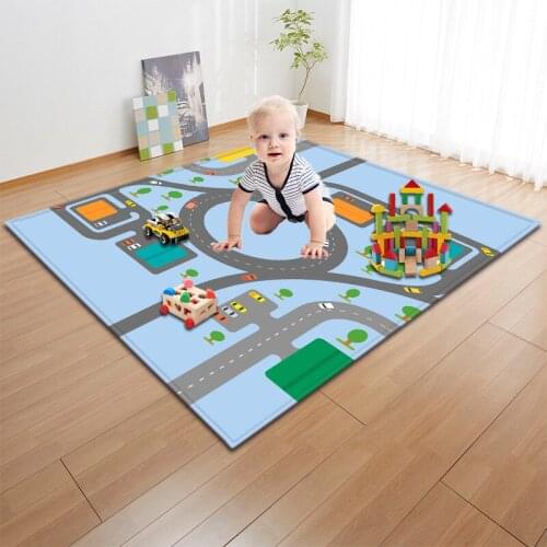 City Road Traffic Baby Carpet Rugs Car Track Playmat Toddler Racing Games Play Mat rugs and carpets for home living room