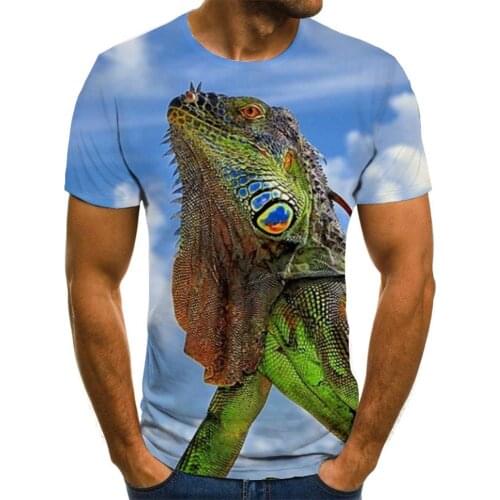 Giyu Lizard T shirt Men Animal Tshirt Printed Blue Sky Shirt Print Harajuku T-shirts 3d Short Sleeve summer New Male Big Size