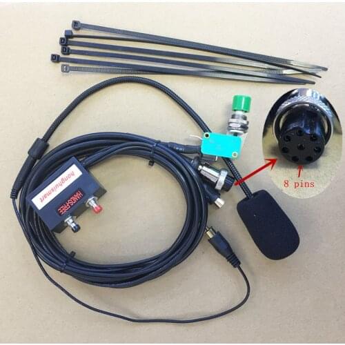Honghuismart the Aviation 8pins microphone handsfree for Kenwood TM241/TM231/TM441/TM421/TM221/TM431 etc car mobile radio