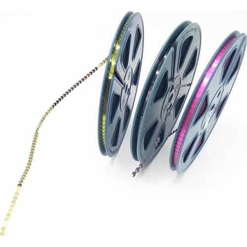 12pcs Embroidery accessories side hole 3mm flat glitter sequin reel with length 95meters/reel sequins spangle CD for Garment