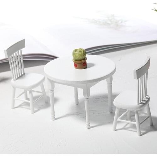 1/12 Dollhouse Dining Table Chair Furniture Scene Model Toy Miniature Accessory