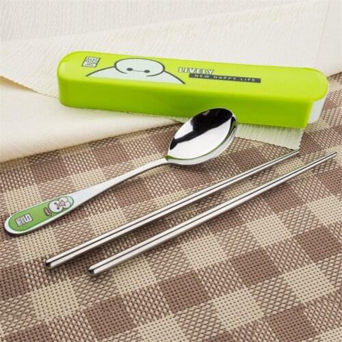 Stainless Steel kitchen Sets Cartoon Tableware Baymax Dinnerware Sets Dinnerware Sets