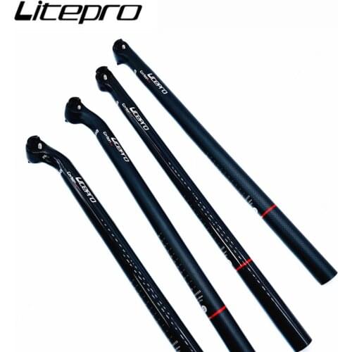 Litepro A68 Carbon Fiber Integrated 5/25 Degree Seatpost Folding Bike 33.9*580MM Seat Tube 412 BMX Bicycle Seat Rod