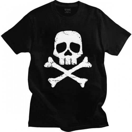 Trendy Mens Classic Pirate Skull T Shirt Short Sleeves Streetwear T-shirt Cotton Tshirt Designer Anime Manga Tee Shirt Clothing