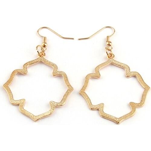 Fashion Gold flower and drop Pendant Earring For Women holiday gift