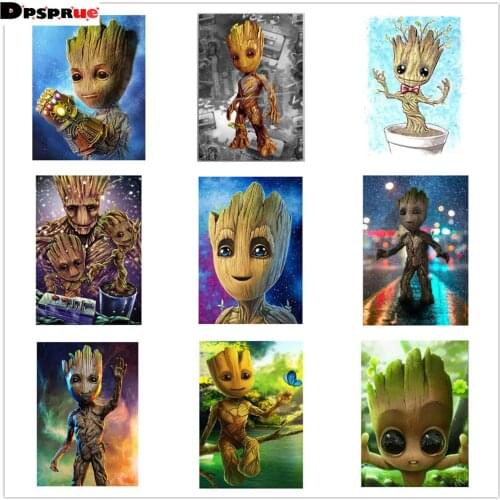 Dpsprue 5D Diy Full Square Round Stone Cartoon Role Resin Diamond Painting Cross Stitch 3D Embroidery Diamant Mosaic Gift