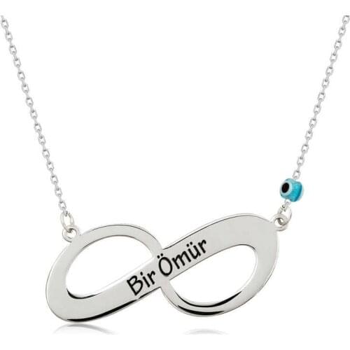 Real Silver 925 Jewelry Silver Infinite A Life Lady Necklace