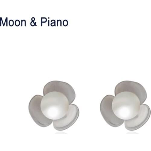 Natural Freshwater Pearl 925 Sterling Silver Flowers Stud Earrings For Lady High Quality Fine Jewelry Wedding Gift For Women