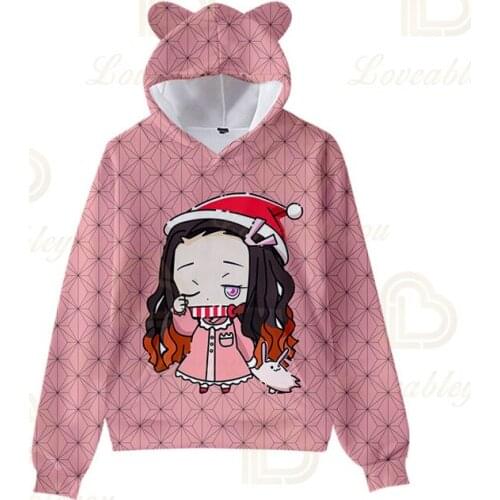 New Cat Ears Kids Hoodie Sweatshirt Female Costume 3d Print Cosplay High Quality Hoody Spring Autumn Teenage Kpop Tops