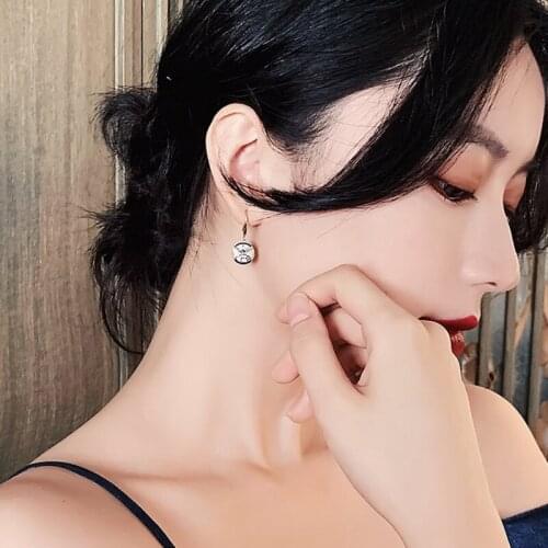 New Trendy Simple Round Crystal Dangle Earrings Ladies Fashion Sweet Water Drop Pendant Jewelry For Female