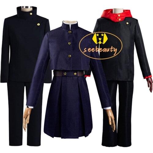 New Anime Jujutsu Kaisen Cosplay Costume Yuji Itadori Uniform Megumi Fushiguro Suit Nobara Kugisaki Outfit Set Party Wigs