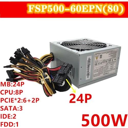 New Original PSU For FSP ATX 500W Power Supply FSP500-60EPN FSP600-60EPN